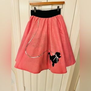 Women’s pink poodle skirt with tulle petticoat size 10 to 14